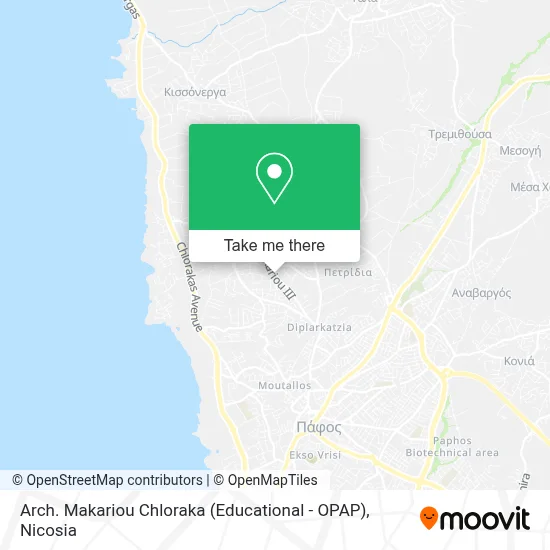 Arch. Makariou Chloraka (Educational - OPAP) map