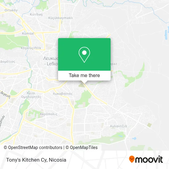 Tony's Kitchen Cy map