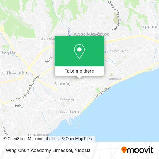 Wing Chun Academy Limassol map
