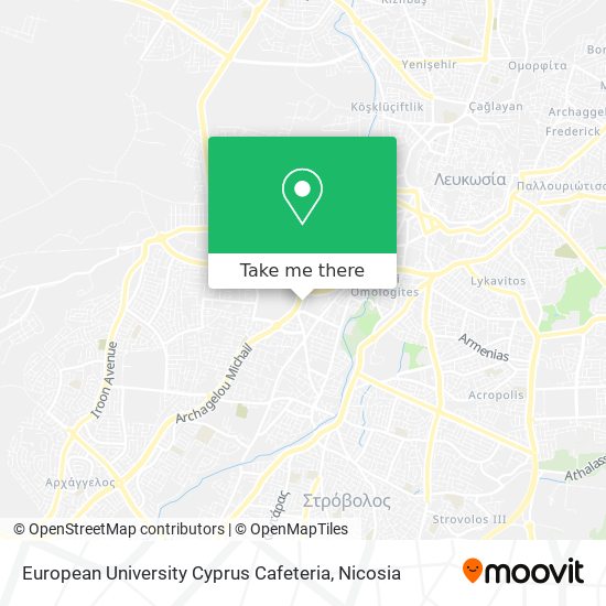 European University Cyprus Cafeteria map