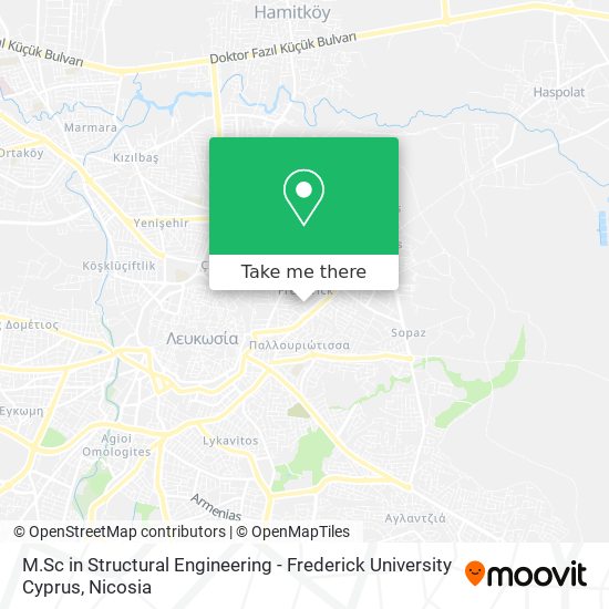 M.Sc in Structural Engineering - Frederick University Cyprus map