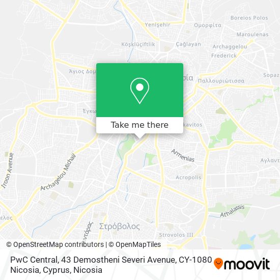 PwC Central, 43 Demostheni Severi Avenue, CY-1080 Nicosia, Cyprus map