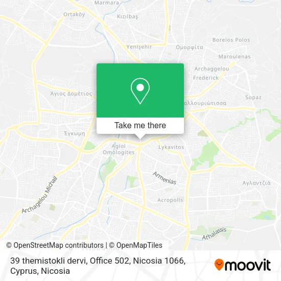 39 themistokli dervi, Office 502, Nicosia 1066, Cyprus map