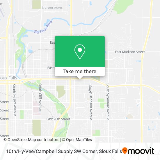 10th / Hy-Vee / Campbell Supply SW Corner map