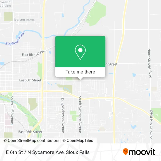 Mapa de E 6th St / N Sycamore Ave