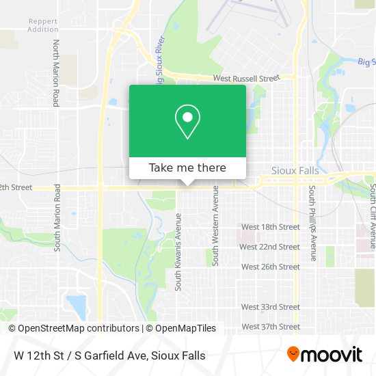 Mapa de W 12th St / S Garfield Ave