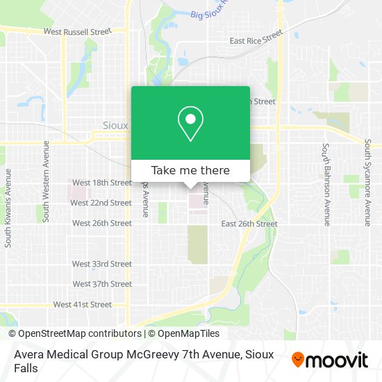 Avera Medical Group McGreevy 7th Avenue map