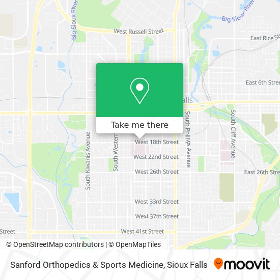 Mapa de Sanford Orthopedics & Sports Medicine