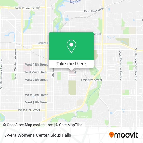 Avera Womens Center map