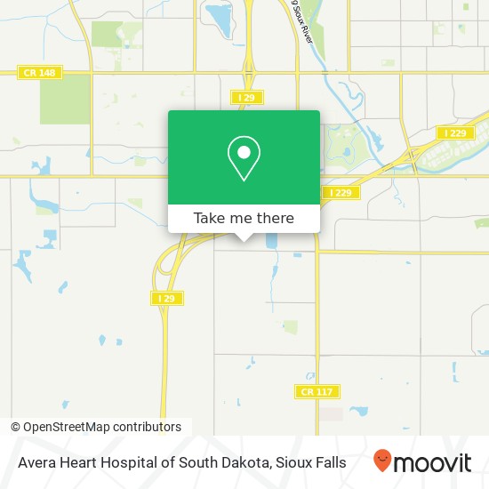 Avera Heart Hospital of South Dakota map
