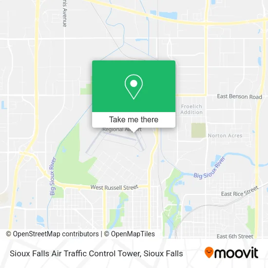 Sioux Falls Air Traffic Control Tower map