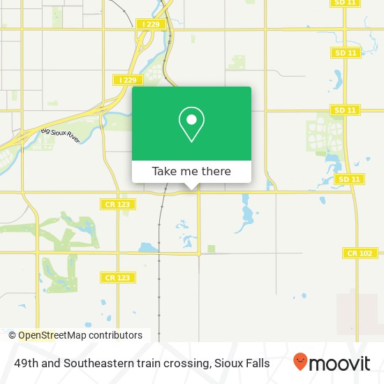 49th and Southeastern train crossing map