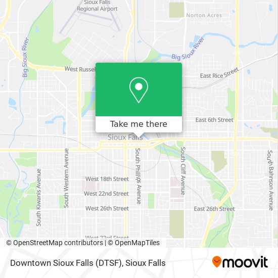 Downtown Sioux Falls (DTSF) map