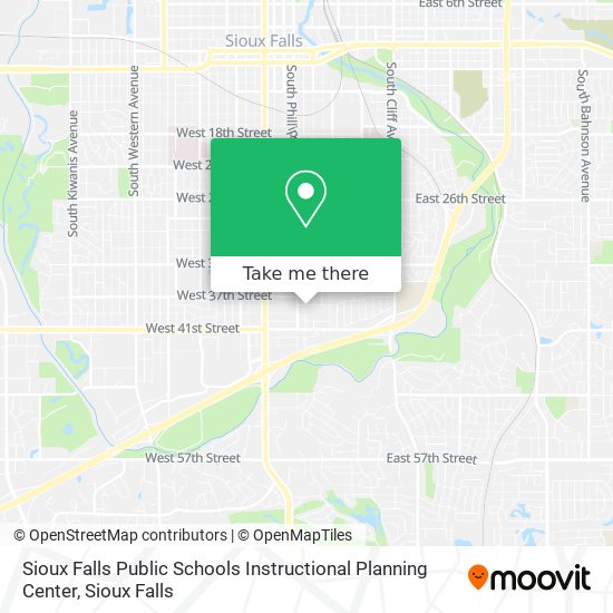Mapa de Sioux Falls Public Schools Instructional Planning Center