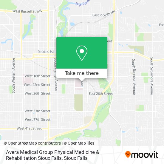 Avera Medical Group Physical Medicine & Rehabilitation Sioux Falls map