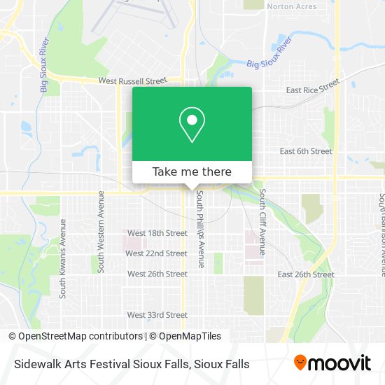 Sidewalk Arts Festival Sioux Falls map