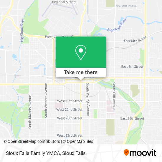 Sioux Falls Family YMCA map