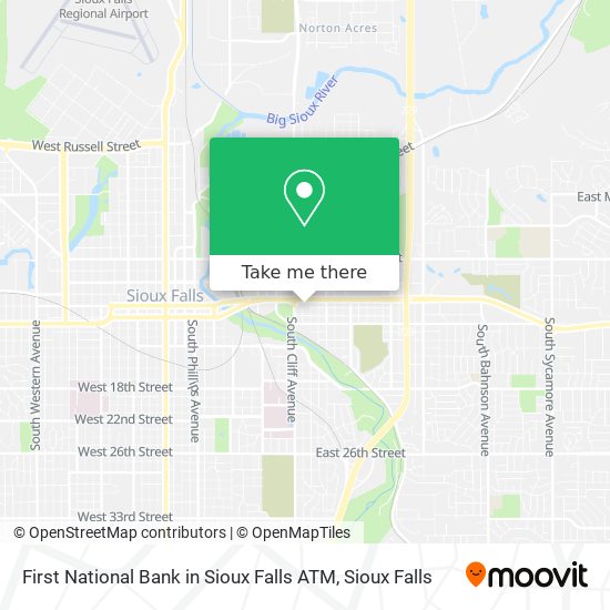 First National Bank in Sioux Falls ATM map