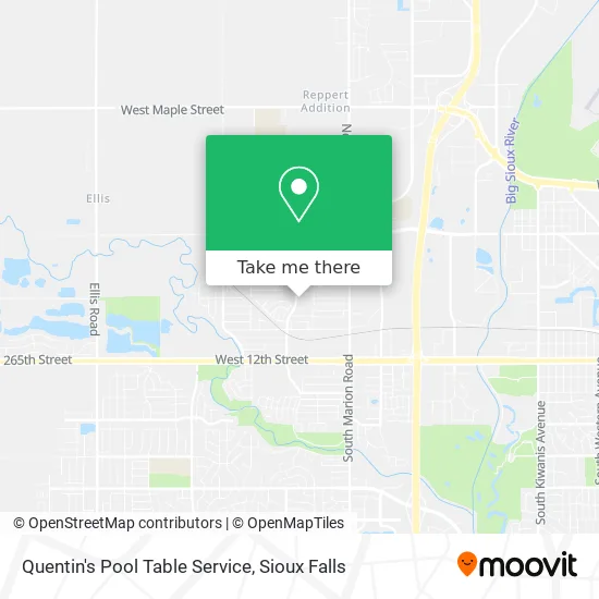 Quentin's Pool Table Service map