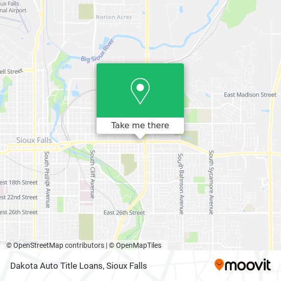 Mapa de Dakota Auto Title Loans