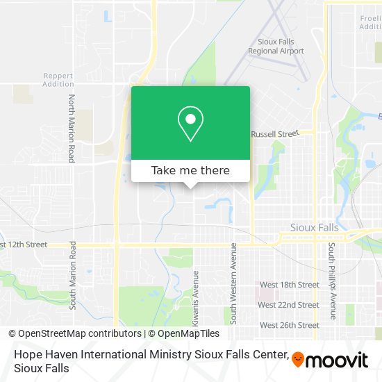 Hope Haven International Ministry Sioux Falls Center map