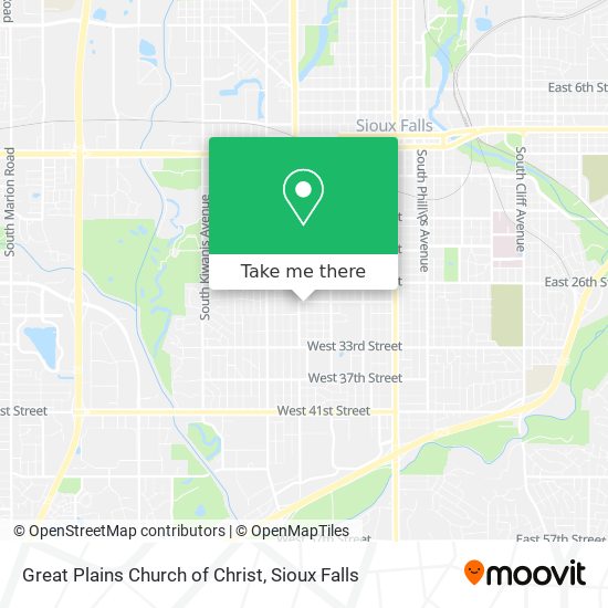 Great Plains Church of Christ map