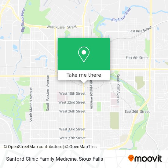 Mapa de Sanford Clinic Family Medicine