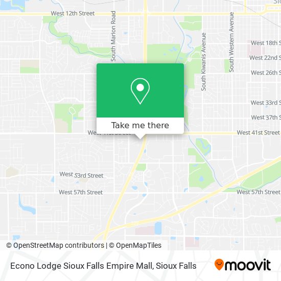 Econo Lodge Sioux Falls Empire Mall map