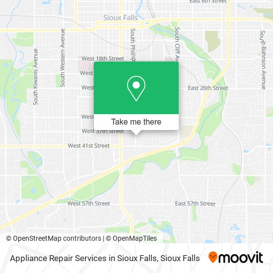 Appliance Repair Services in Sioux Falls map