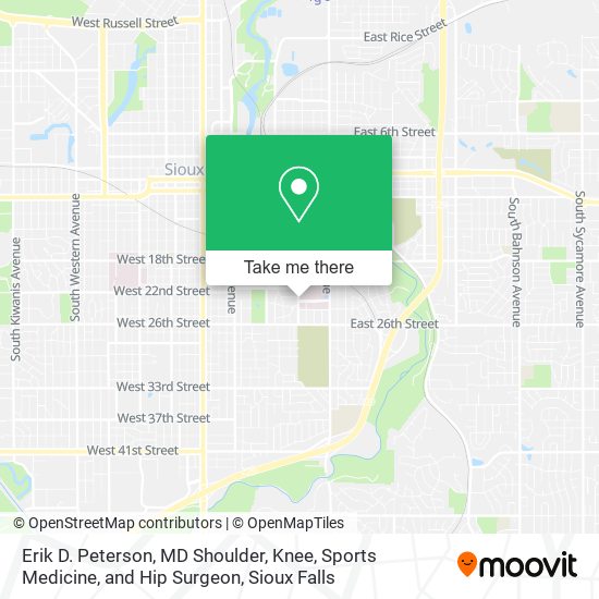 Erik D. Peterson, MD Shoulder, Knee, Sports Medicine, and Hip Surgeon map