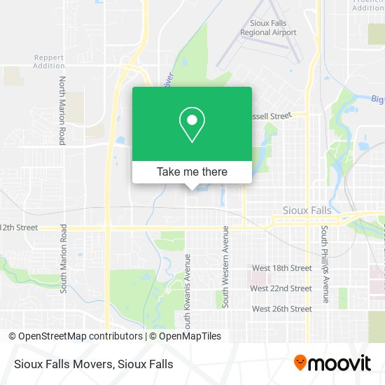Sioux Falls Movers map