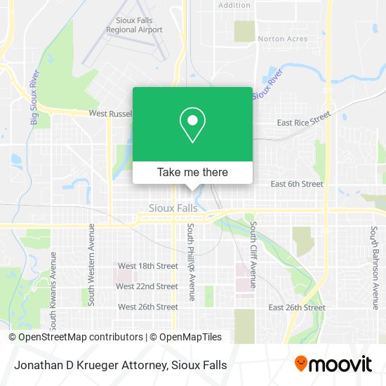 Jonathan D Krueger Attorney map