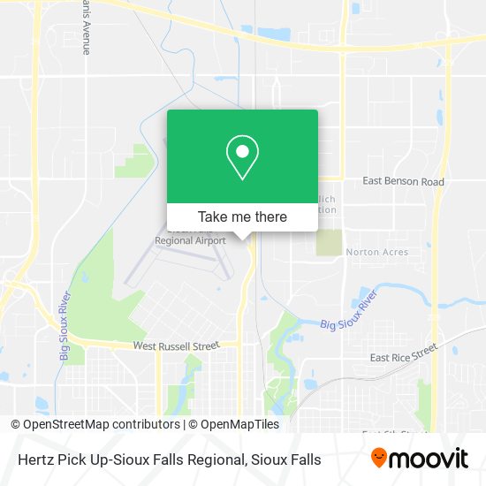 Hertz Pick Up-Sioux Falls Regional map