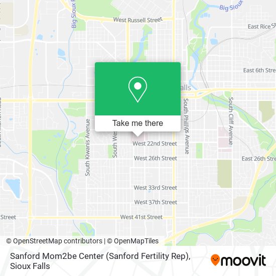 Sanford Mom2be Center (Sanford Fertility Rep) map