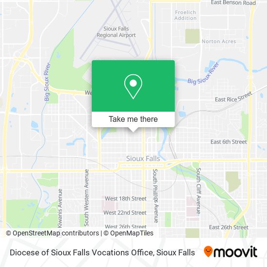 Diocese of Sioux Falls Vocations Office map