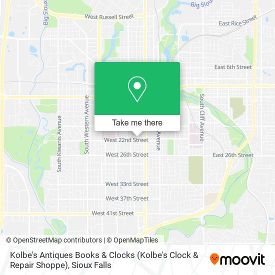 Mapa de Kolbe's Antiques Books & Clocks (Kolbe's Clock & Repair Shoppe)