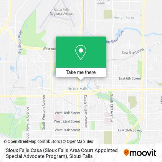 Mapa de Sioux Falls Casa (Sioux Falls Area Court Appointed Special Advocate Program)