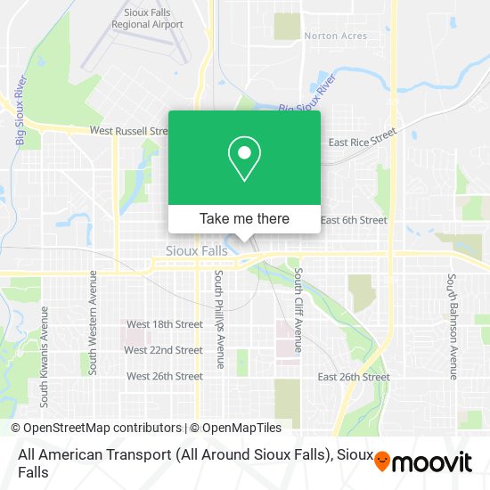 All American Transport (All Around Sioux Falls) map