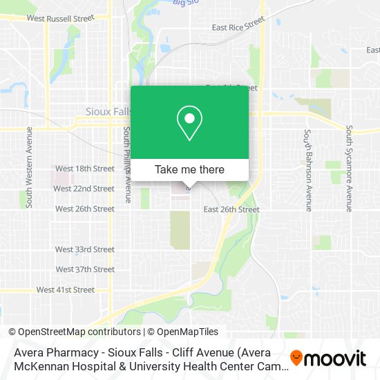 Avera Pharmacy - Sioux Falls - Cliff Avenue map