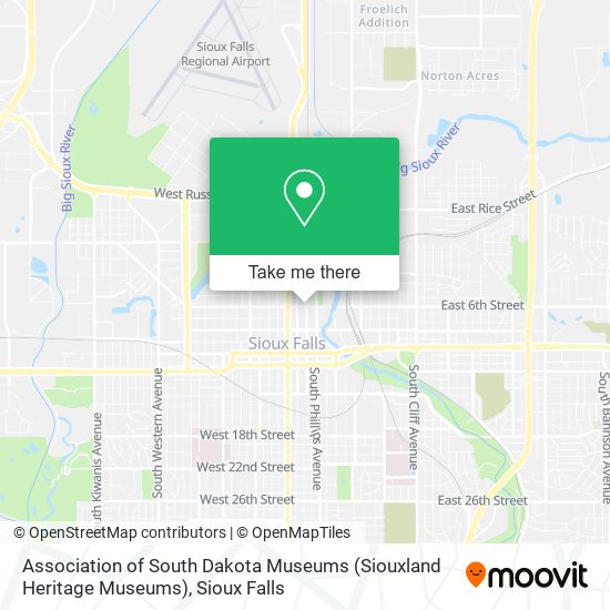 Association of South Dakota Museums (Siouxland Heritage Museums) map