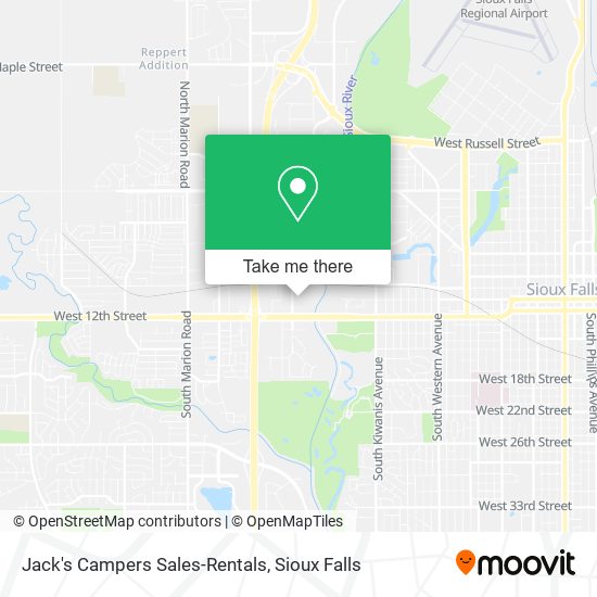 Jack's Campers Sales-Rentals map