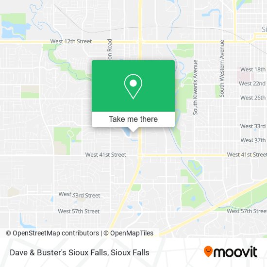 Dave & Buster's Sioux Falls map