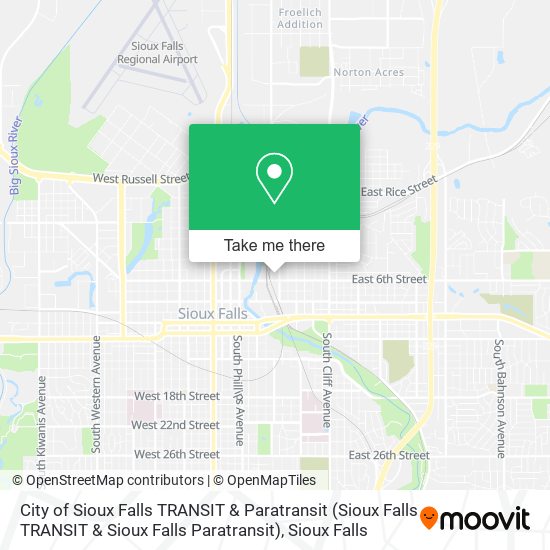 City of Sioux Falls TRANSIT & Paratransit (Sioux Falls TRANSIT & Sioux Falls Paratransit) map