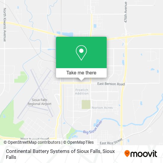 Continental Battery Systems of Sioux Falls map