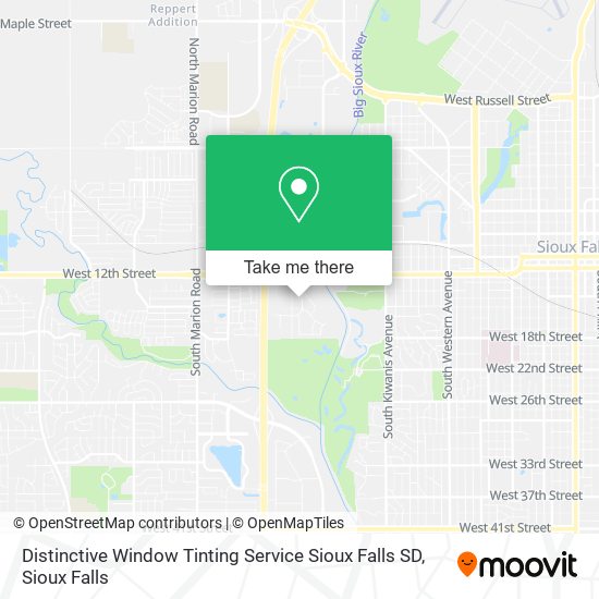 Distinctive Window Tinting Service Sioux Falls SD map
