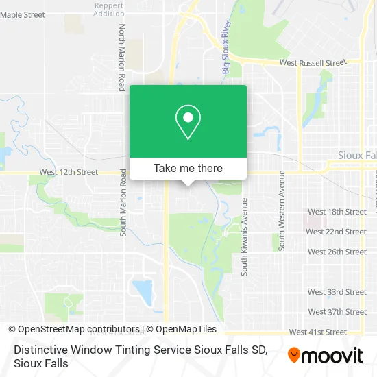 Distinctive Window Tinting Service Sioux Falls SD map