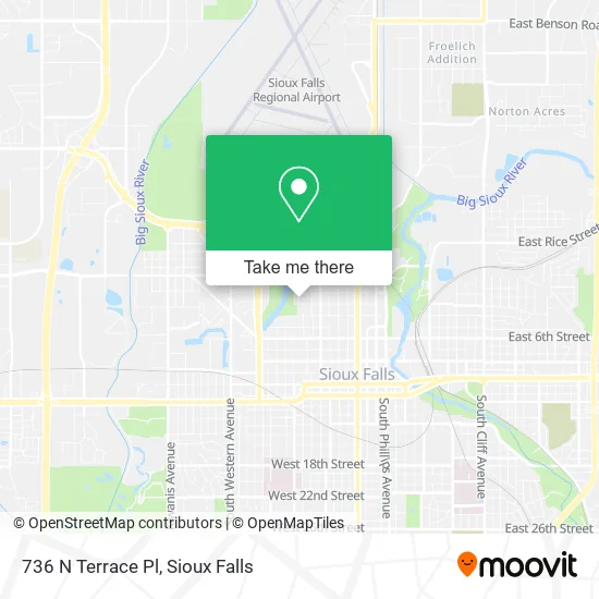 Mapa de 736 N Terrace Pl