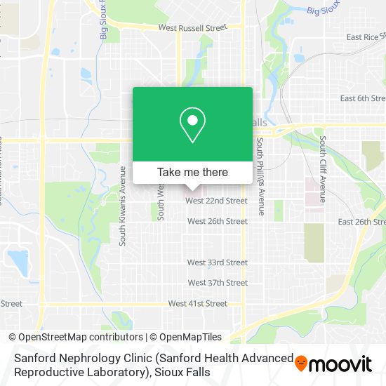 Mapa de Sanford Nephrology Clinic (Sanford Health Advanced Reproductive Laboratory)