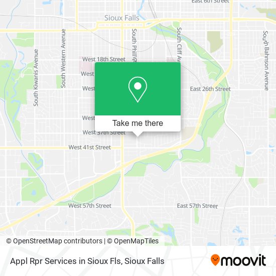Appl Rpr Services in Sioux Fls map