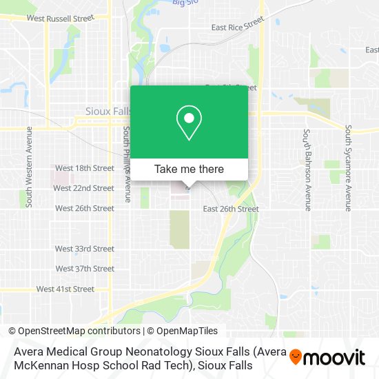 Avera Medical Group Neonatology Sioux Falls (Avera McKennan Hosp School Rad Tech) map